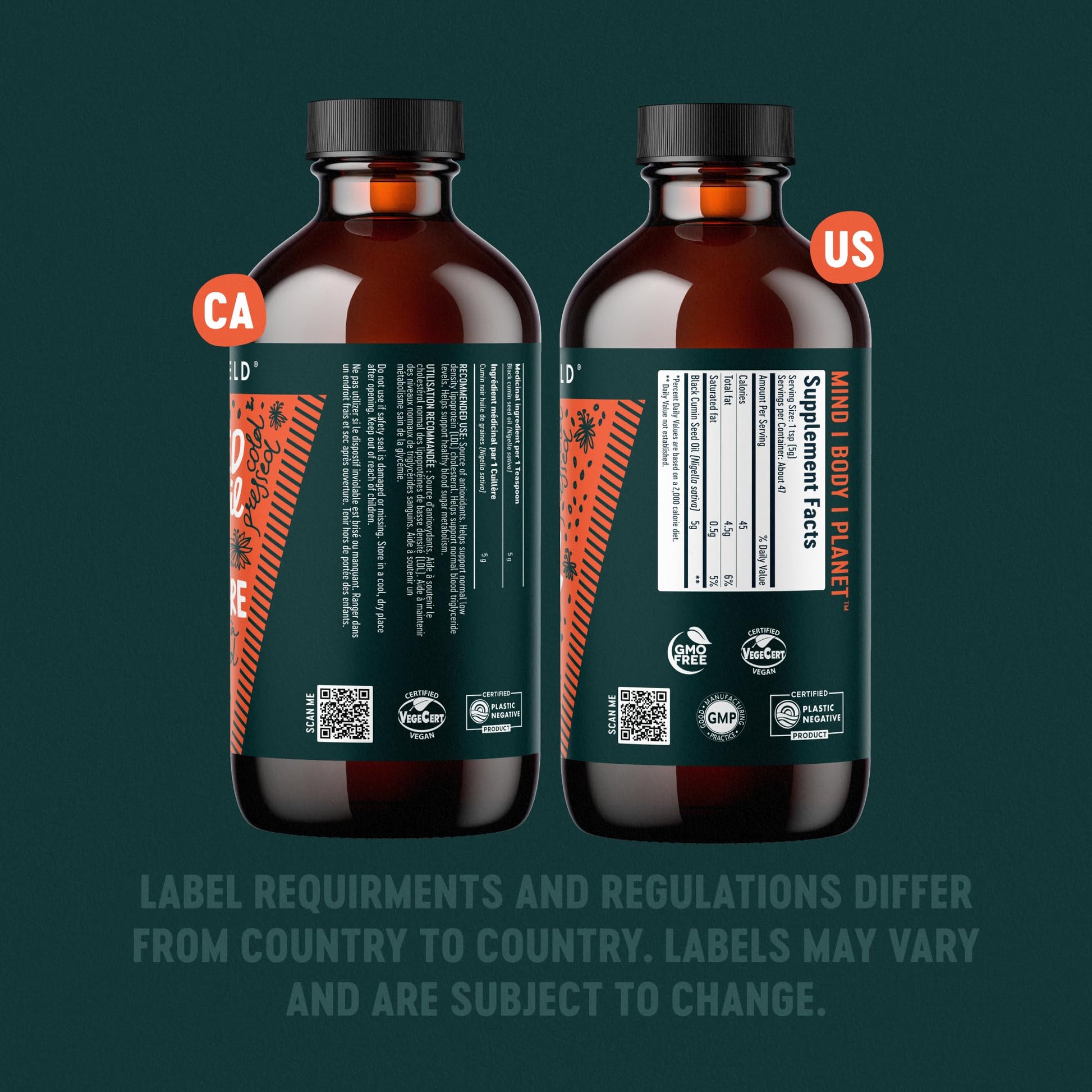 Nutrient dense black seed supplement showing natural plant based oil texture
