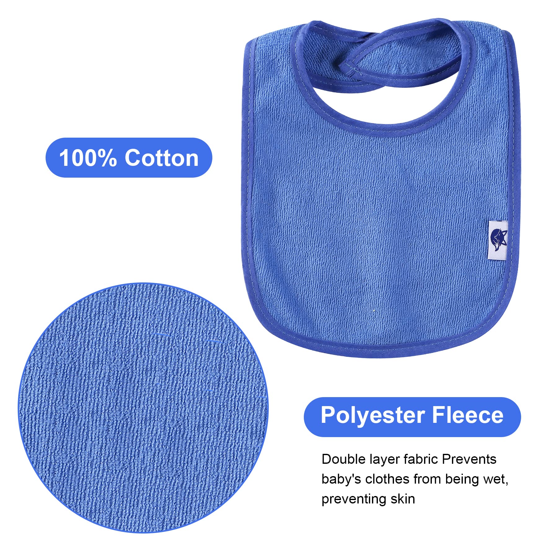 Nvatorfox baby bibs showing snap fastener closure detail