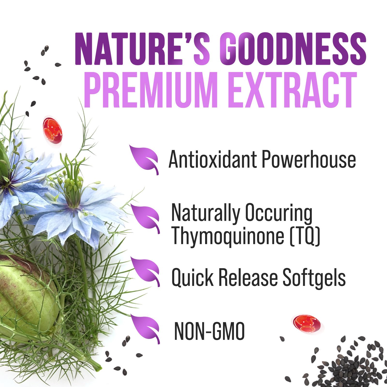 Nature's Strength purple label wellness formula capsules close up shot