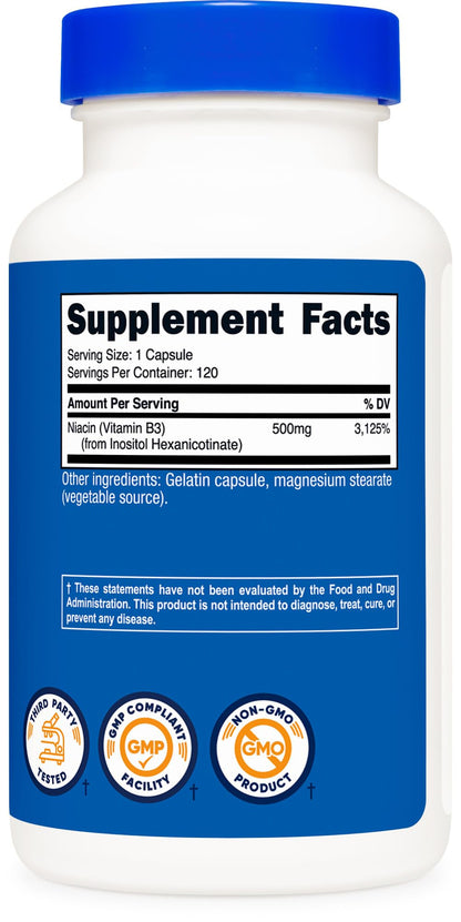 Nutricost daily Vitamin B3 metabolic support dietary supplement container top view