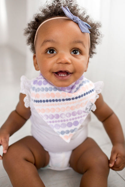Copper Pearl bibs showing soft fleece backing