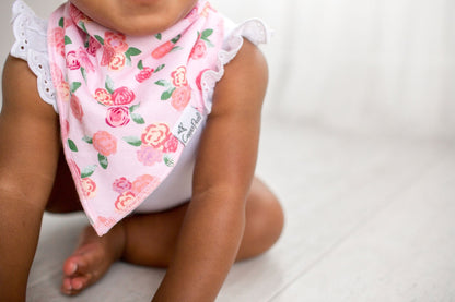 Adjustable nickel-free snaps on Copper Pearl bibs