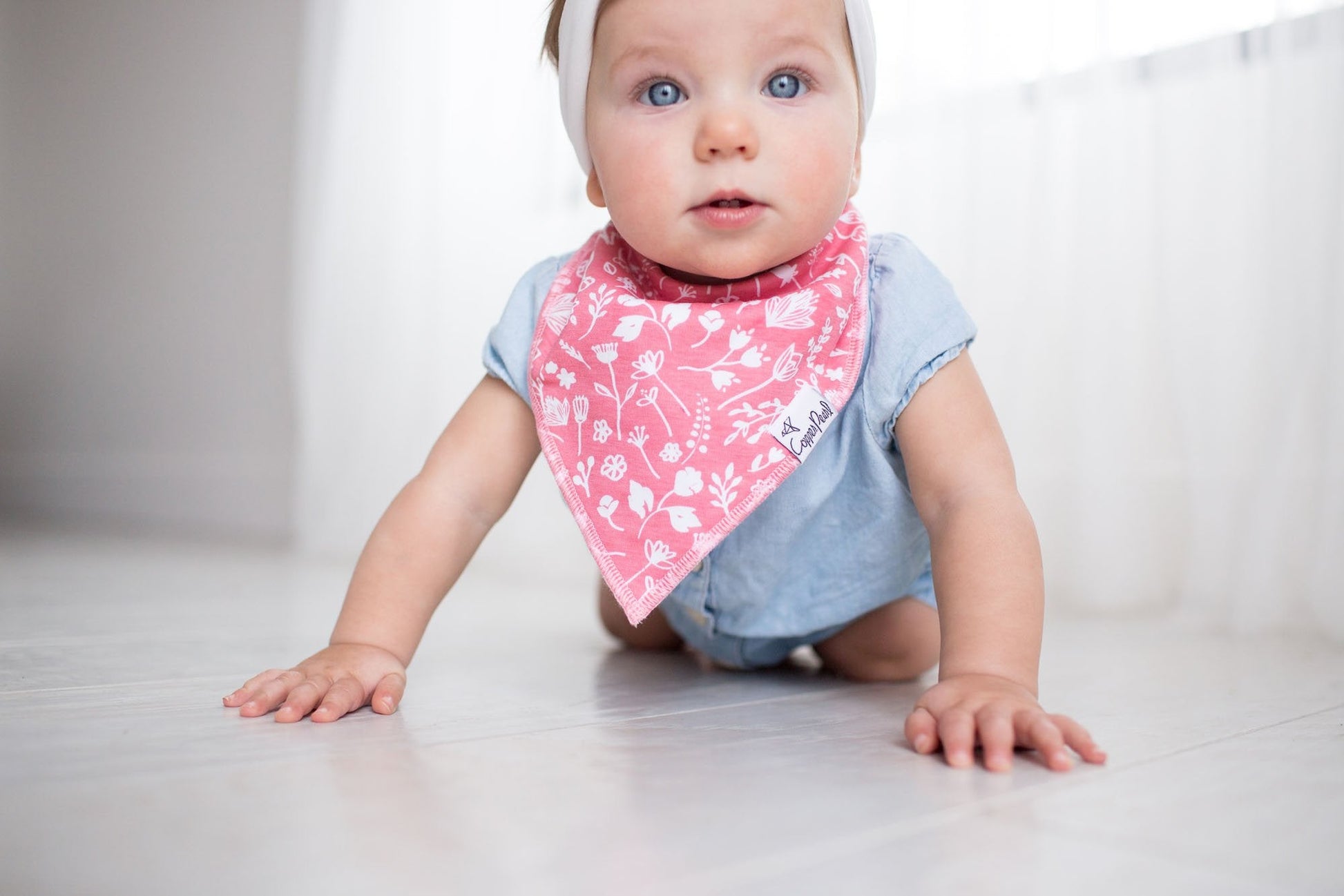 Variety of patterns in Copper Pearl 6 pack bib set