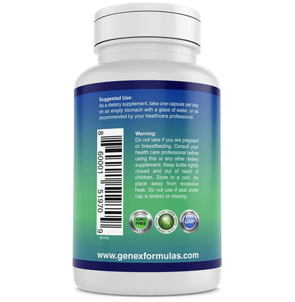 Authentic Genex Formulas Vitamin B3 100 vegetable capsules packaging highlighting skin health benefits