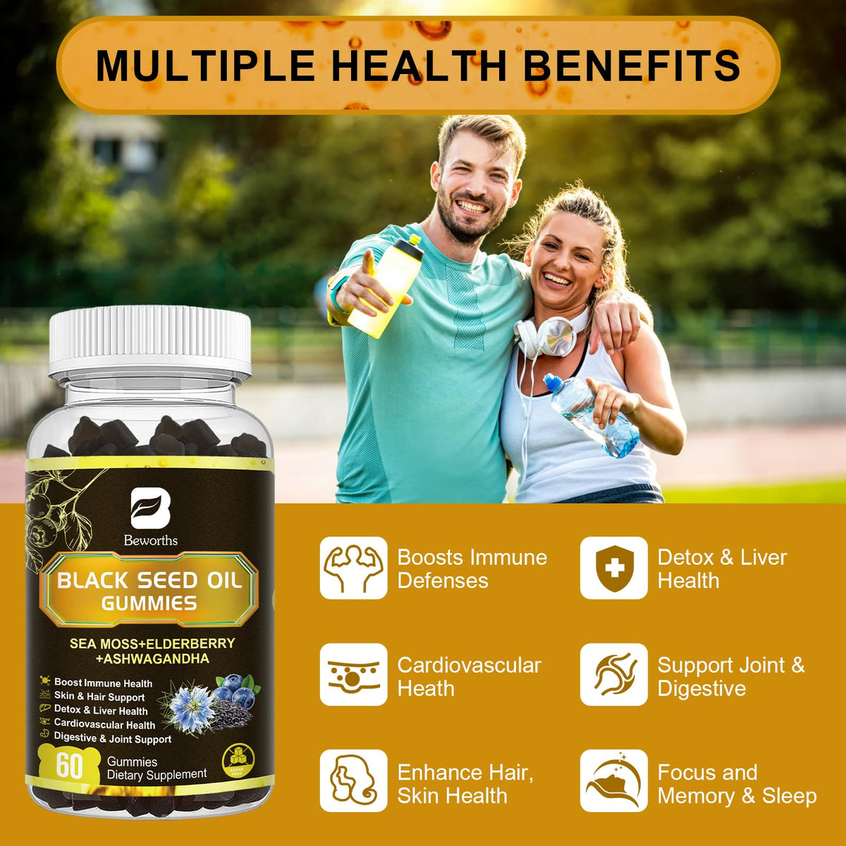 B Beworths Black Seed Oil Gummies lifestyle wellness setting