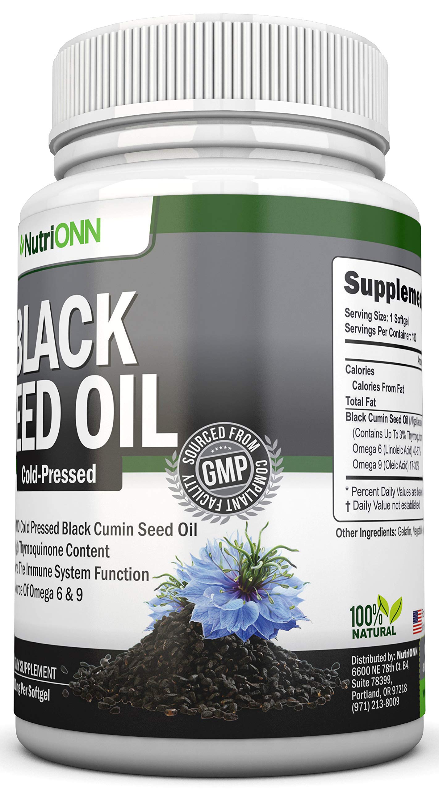 NutriONN non-GMO unrefined black seed oil softgels for joint comfort lifestyle view.