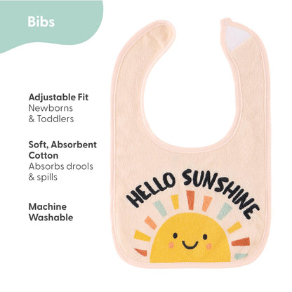 The Peanutshell baby bibs with Hello Sunshine designs