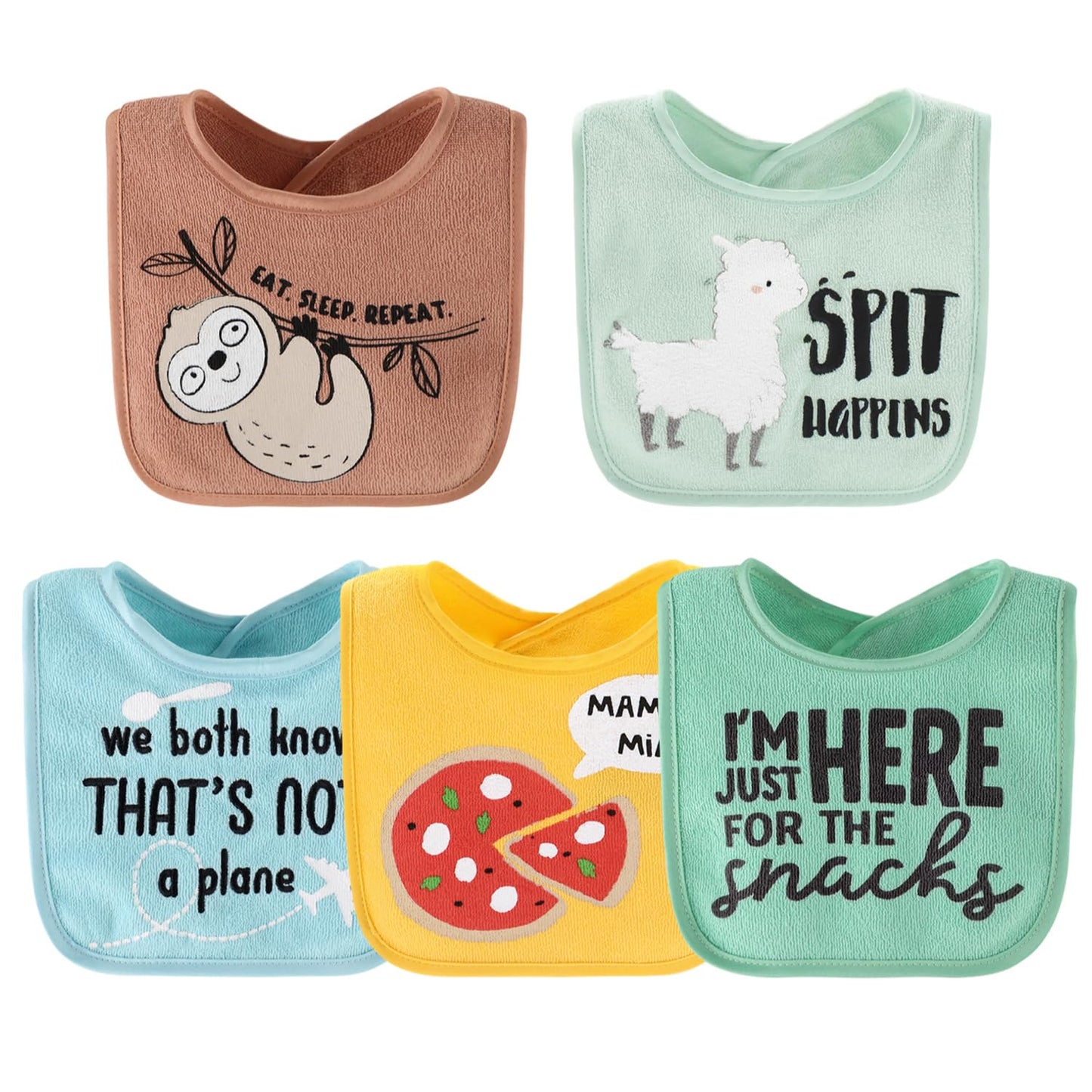 The Peanutshell adjustable hook and loop baby bibs
