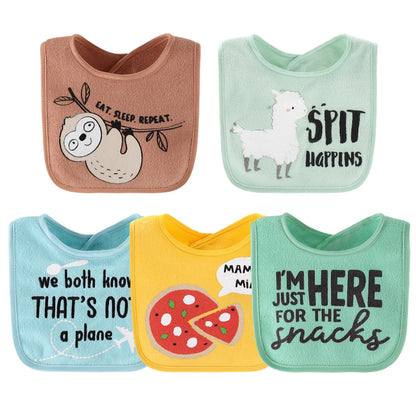The Peanutshell adjustable hook and loop baby bibs