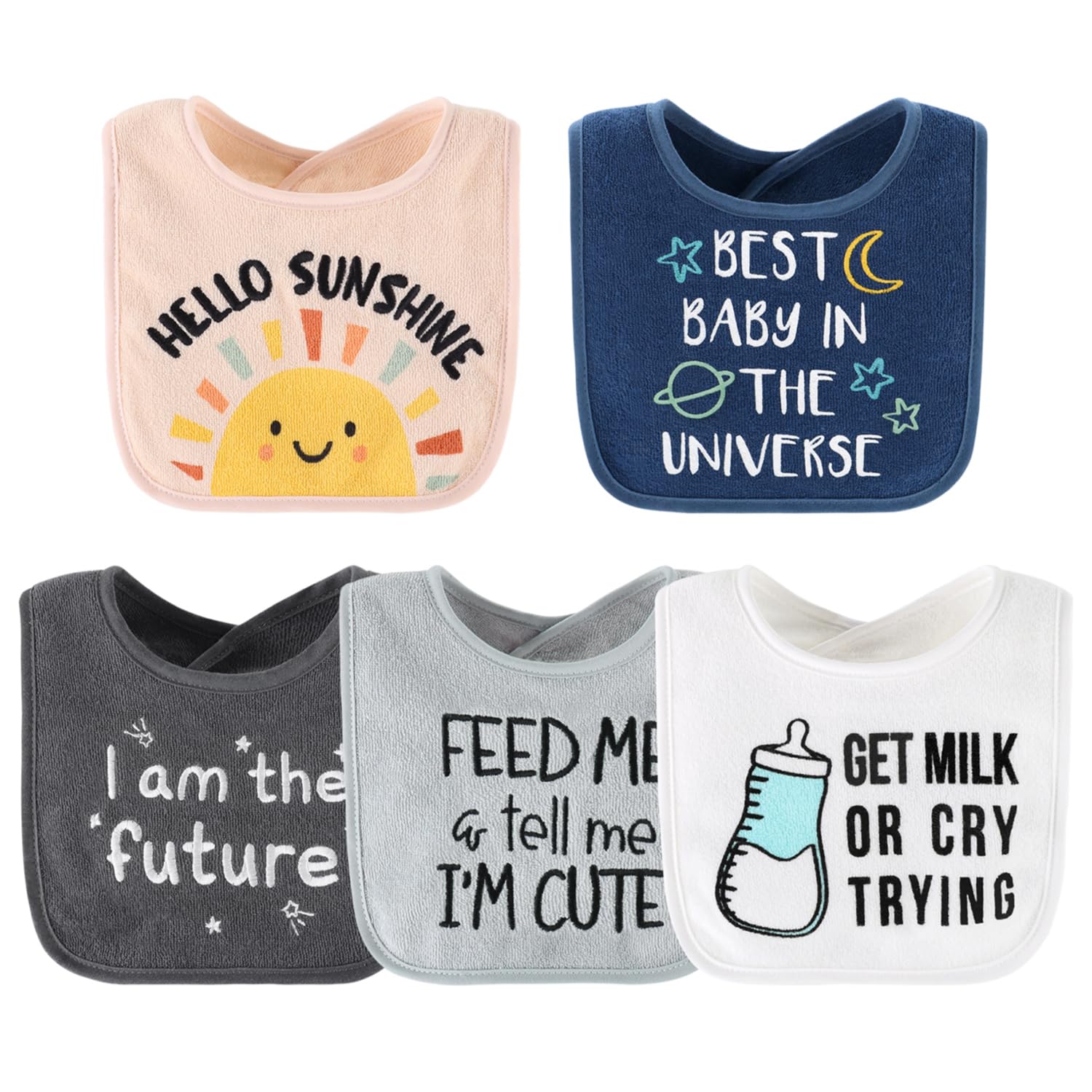The Peanutshell unisex baby bib set for feeding