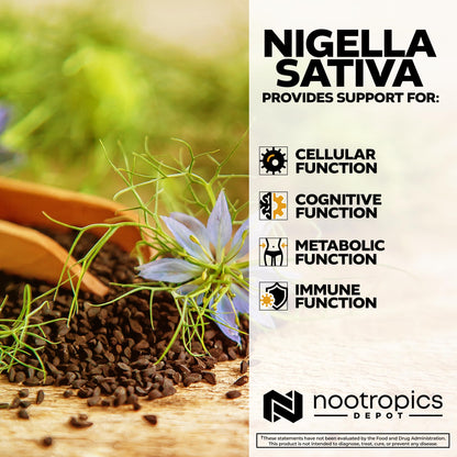 Premium black seed oil extract supplement for memory retention and immune system defense