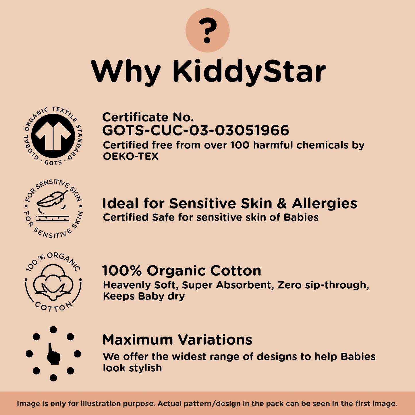 KiddyStar organic cotton bibs set for newborn to toddler