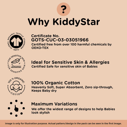 KiddyStar organic cotton bibs set for newborn to toddler