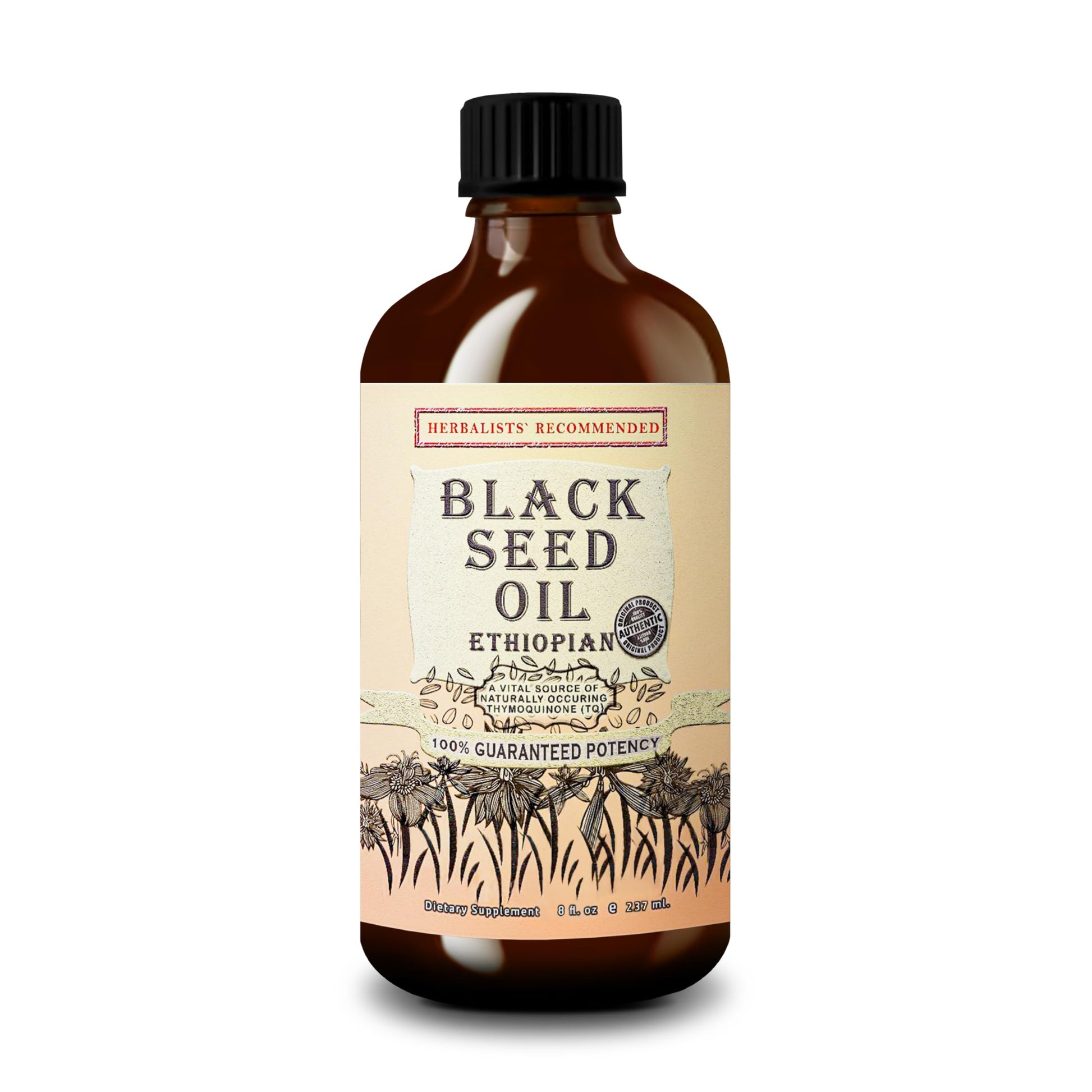 Premium cold pressed unrefined black cumin seed oil pouring texture close up