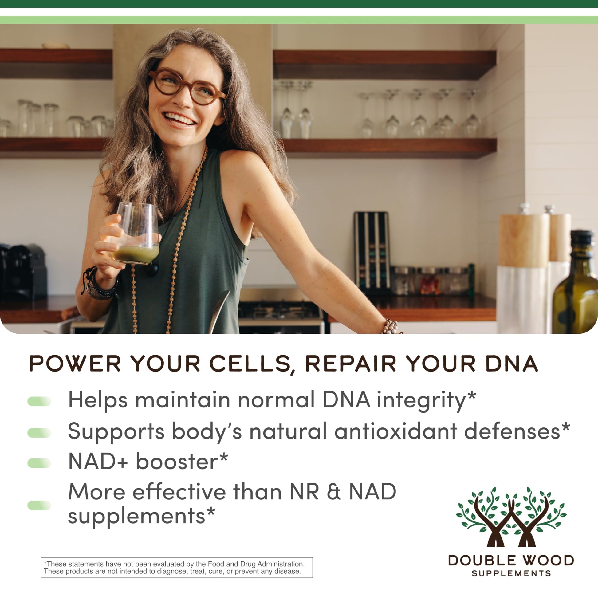 Authentic imported USA NAD plus booster capsules by Double Wood Supplements for cellular energy