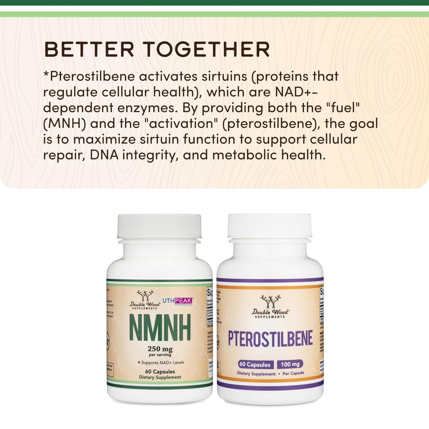 Third party tested cellular regeneration supplement bottle showing serving size details