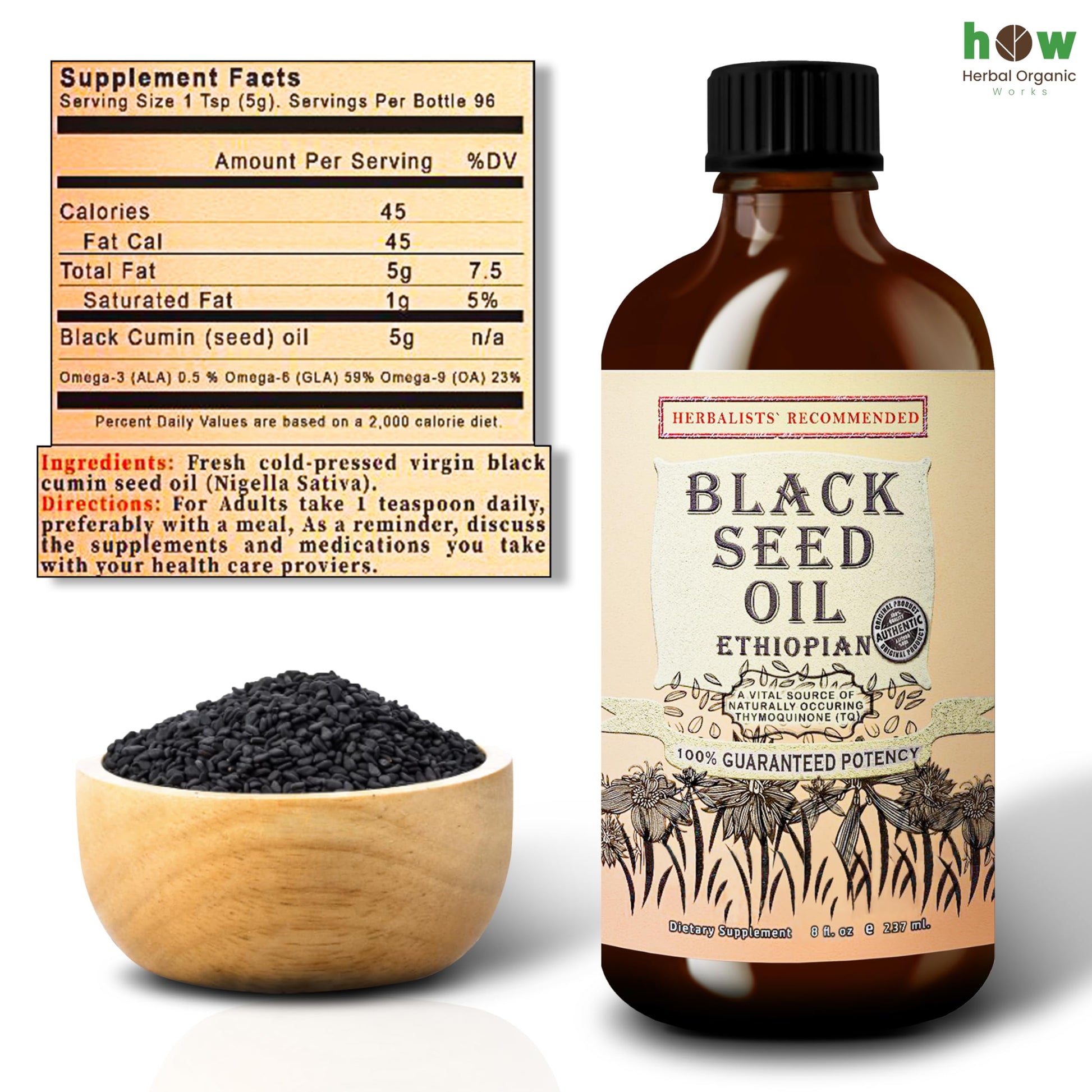 Herbal Organic Works Nigella sativa oil for hair and skin nourishment