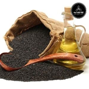 Pure cold pressed unrefined black seed kalonji oil bottle for hair growth and scalp care