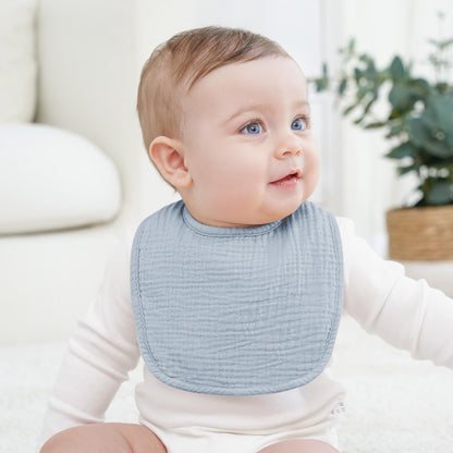 Bearmoss baby bibs showing adjustable snap closure detail