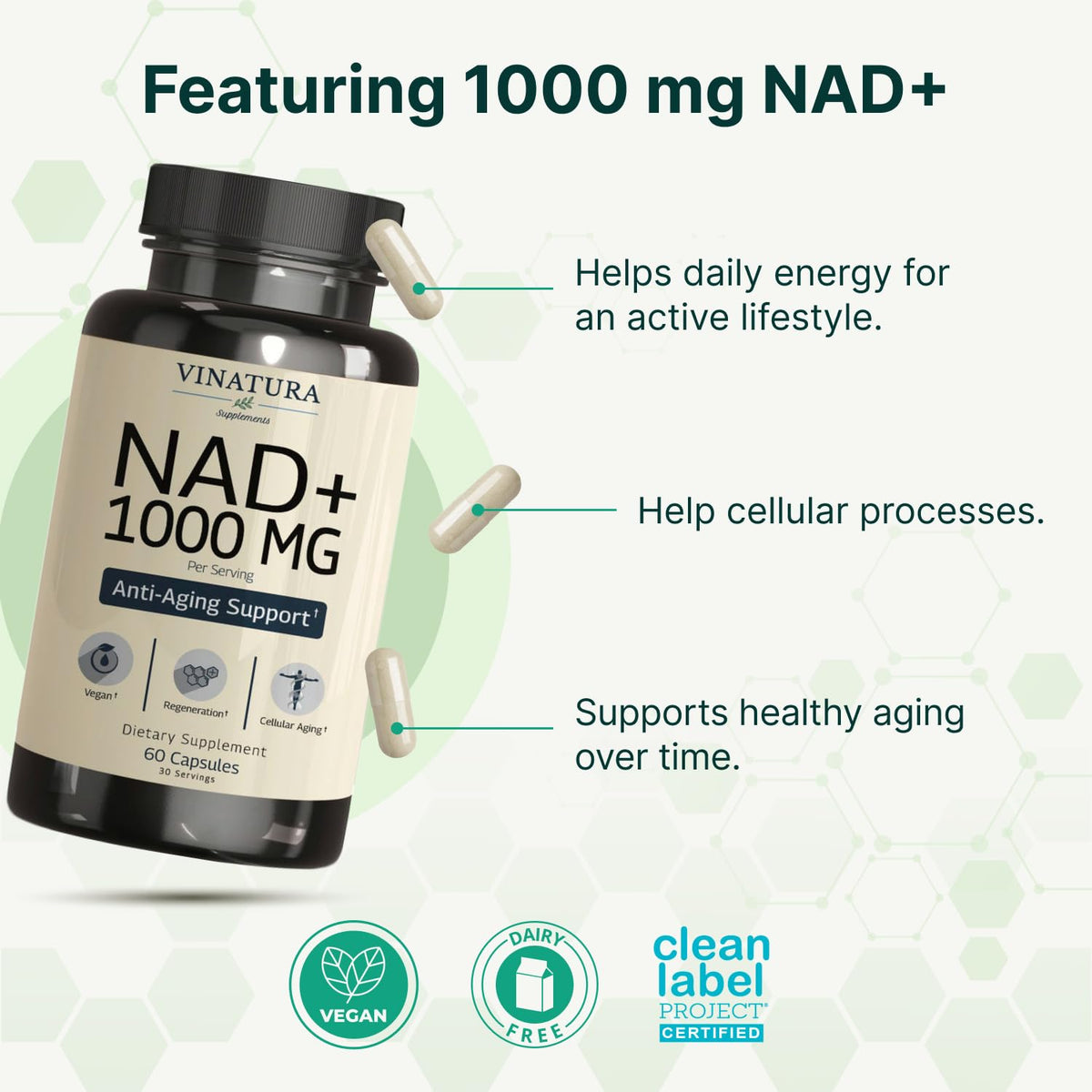 Infographic Detailing Anti Aging And DNA Repair Benefits