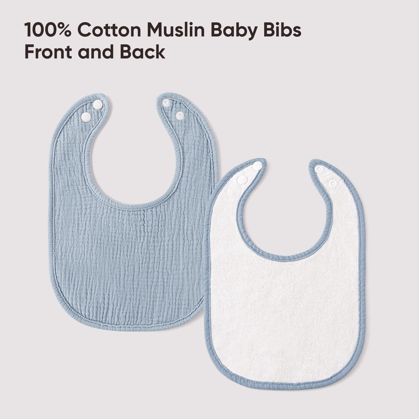 Baby wearing Bearmoss absorbent muslin bandana bib