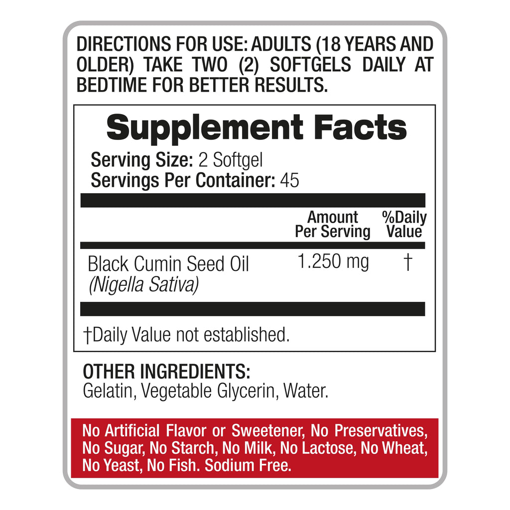 Fito Medic's 1250mg black cumin seed oil softgels close-up view