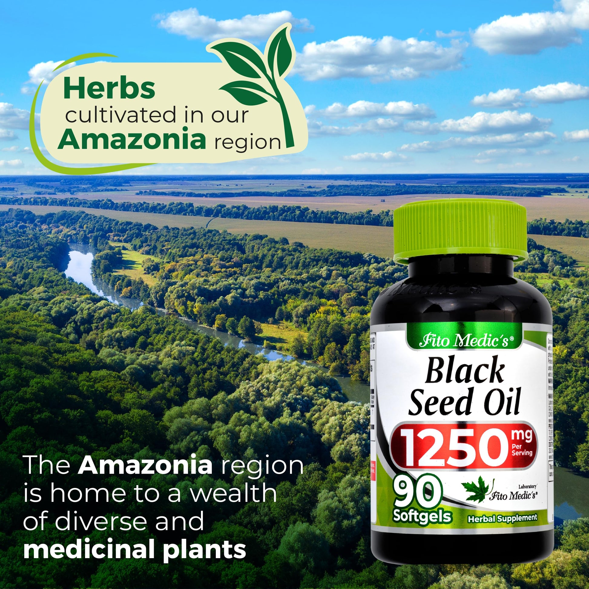 Fito Medics organic Nigella sativa capsules for wellness and digestive health.