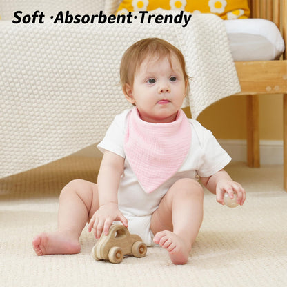 Close up of soft muslin cotton fabric texture on baby bib