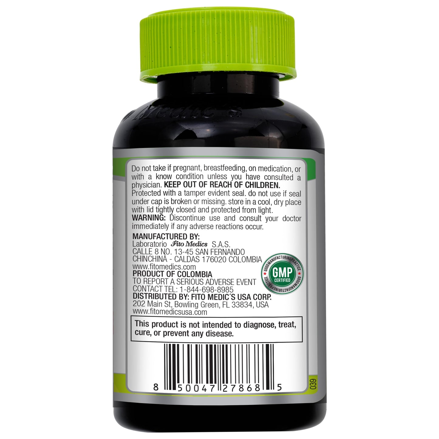 Fito Medics Black Seed Oil nutritional information panel and ingredient listing.