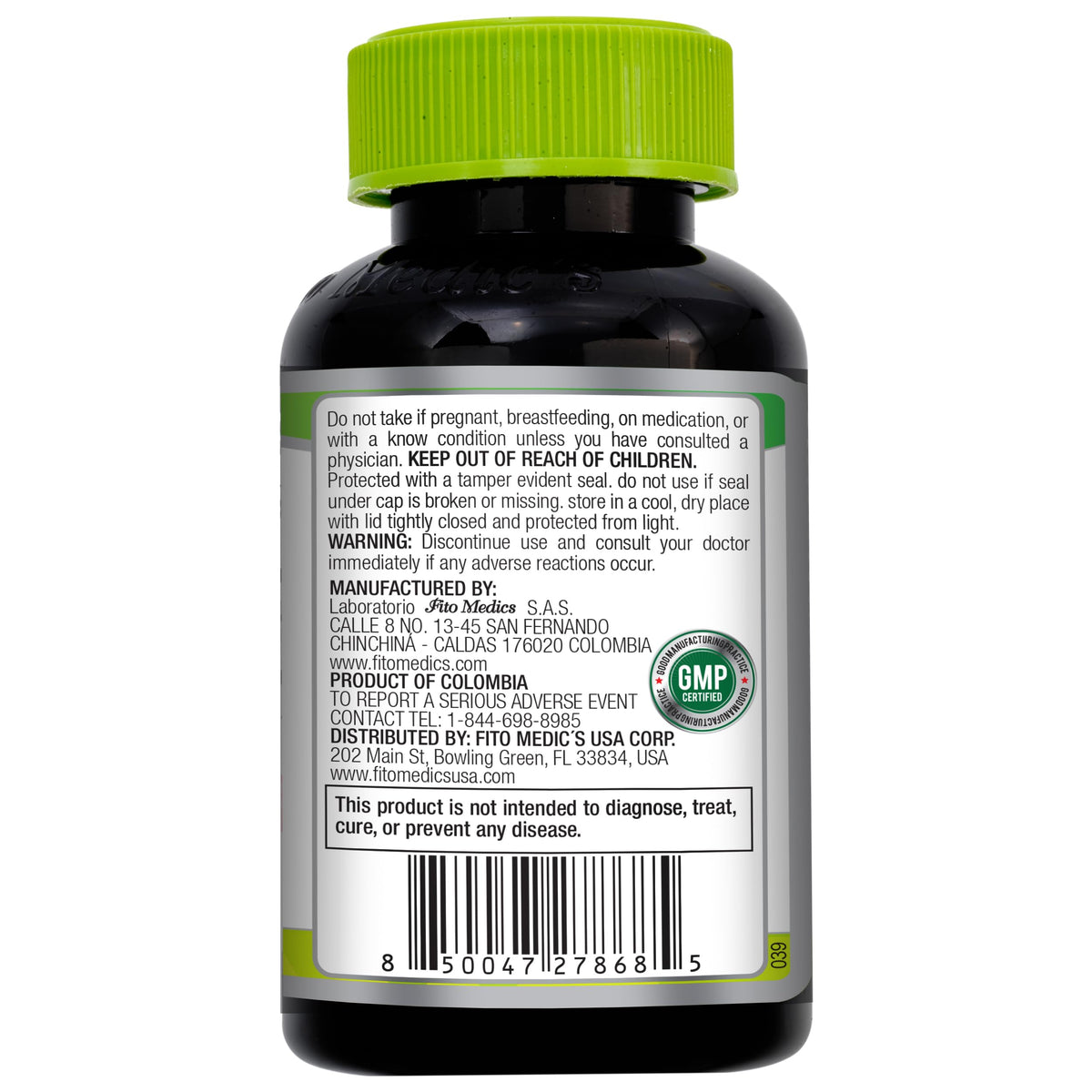 Fito Medic's 90 softgel herbal dietary supplement side profile