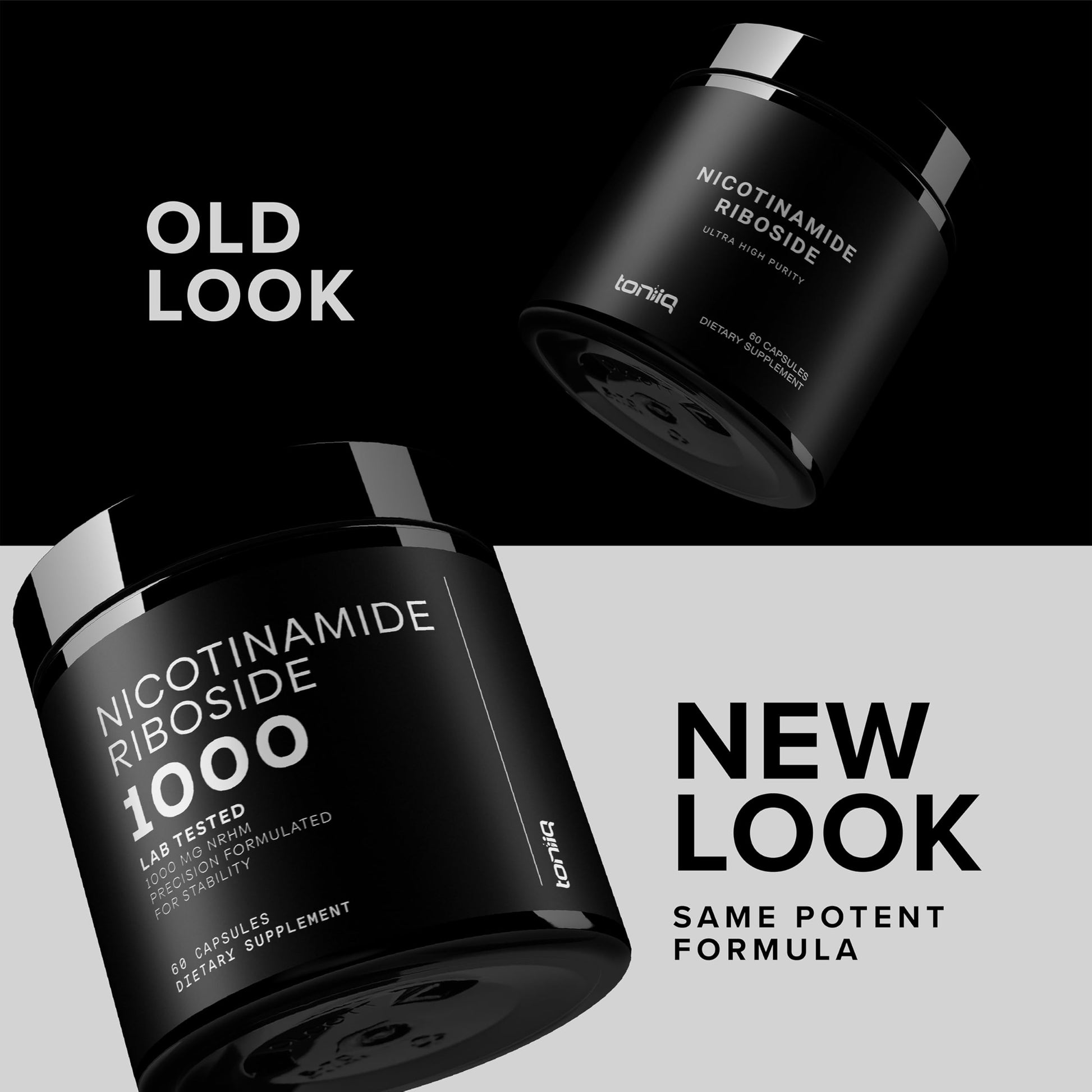 Top cap and seal view of authentic Toniiq NR supplement