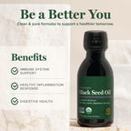 Global Healing Nigella sativa oil glass bottle side profile