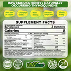 EnvyCure Black Seed Oil Gummies nutrition facts label close up