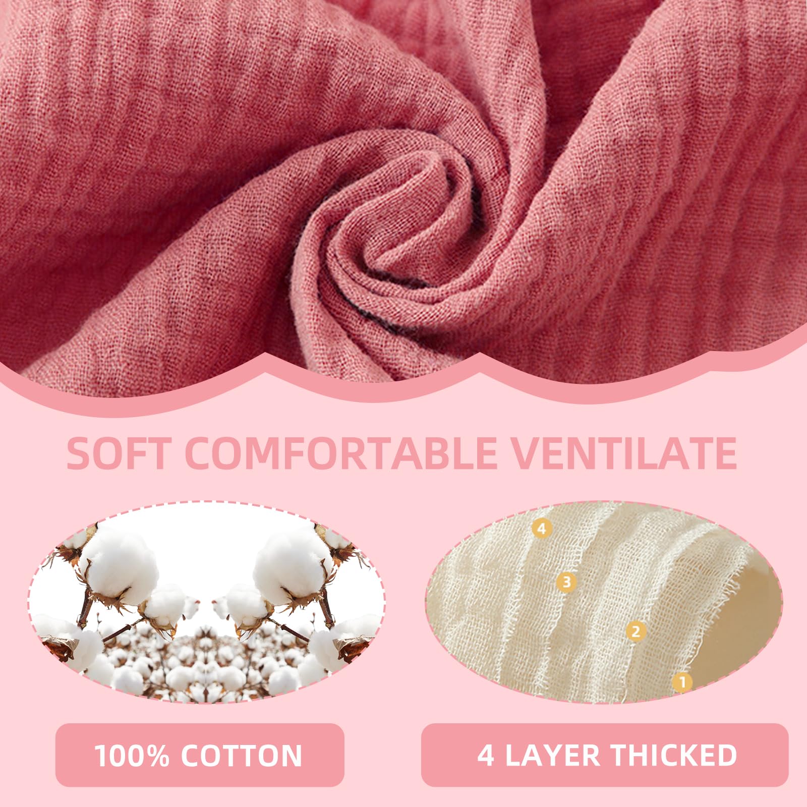 Detailed view of ruffle edge on Duludulu cotton muslin bib