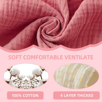 Detailed view of ruffle edge on Duludulu cotton muslin bib