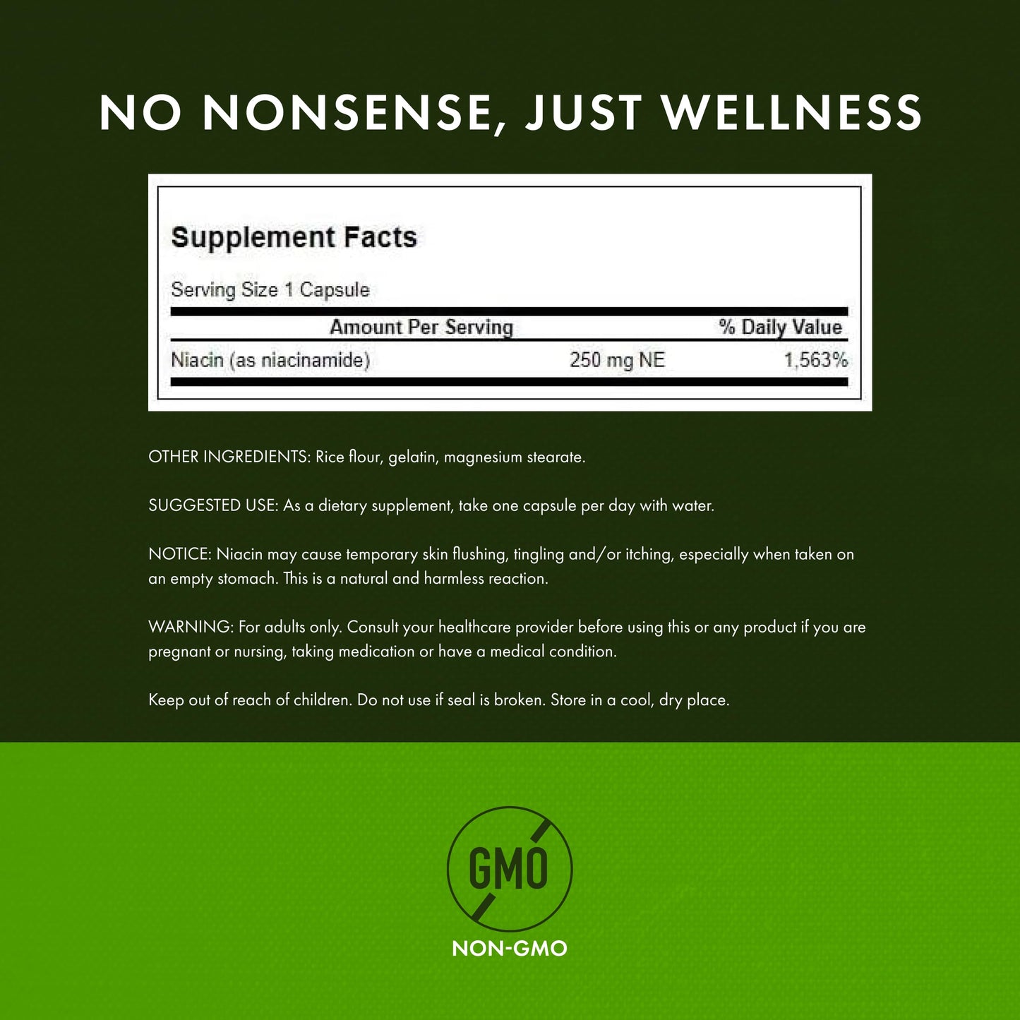 Authentic imported Swanson niacinamide no flush formula capsules