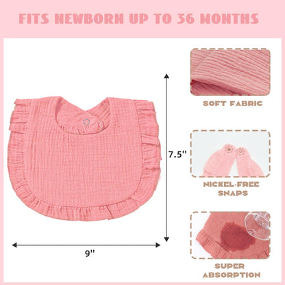 Adjustable nickel-free snap closure on baby bandana bib