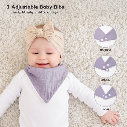 Unisex adjustable baby bibs in assorted colors