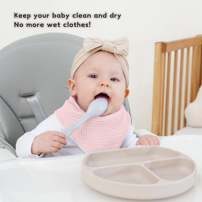 Close up of breathable muslin fabric baby bib texture