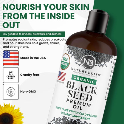 NaturoBliss pure black seed oil premium dietary supplement nutritional facts