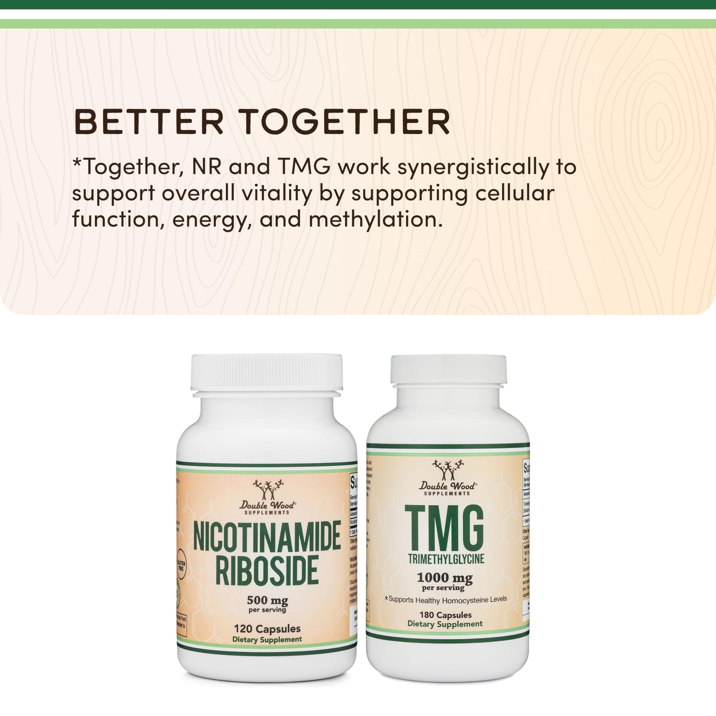 Double Wood Nicotinamide Riboside NAD booster dosage information