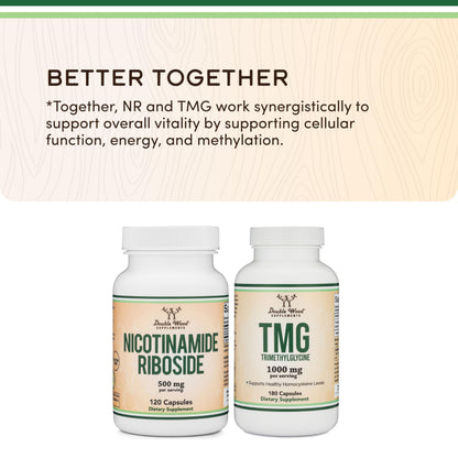 Double Wood Nicotinamide Riboside NAD booster dosage information