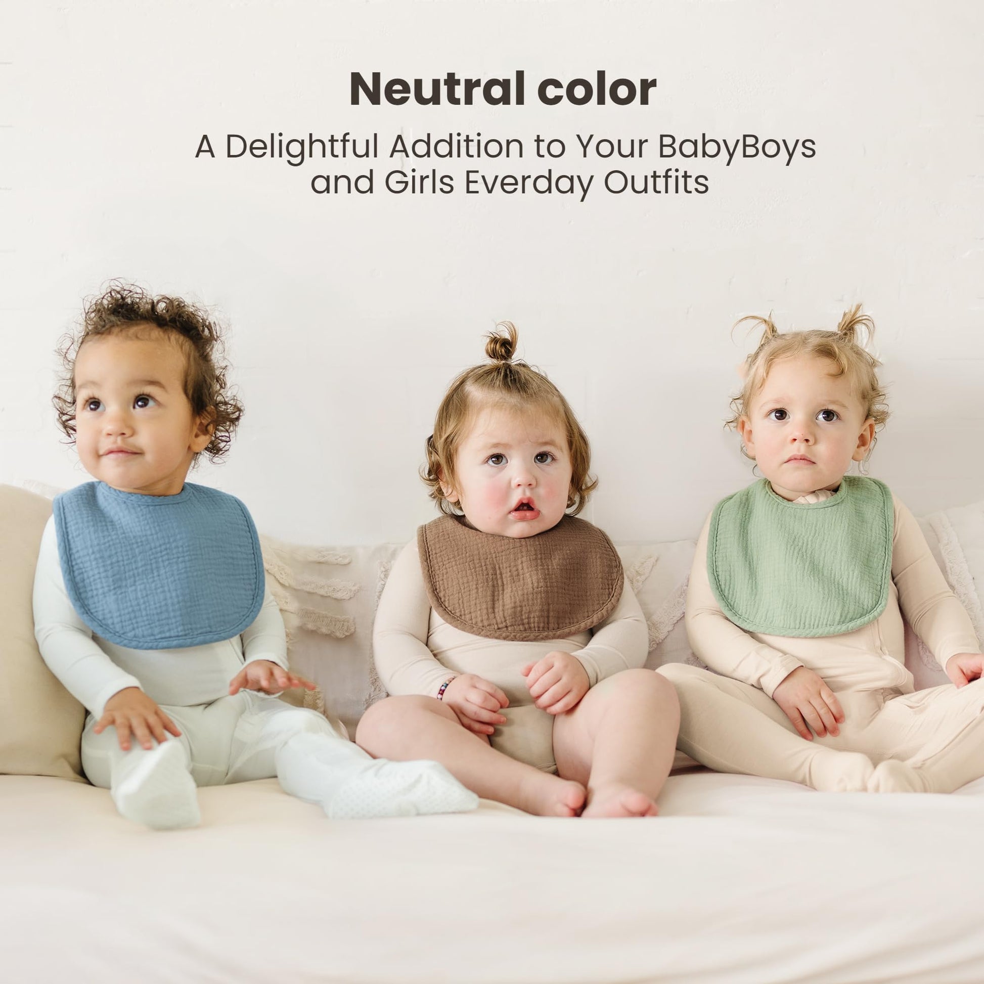 Konssy cotton bandana bibs set for infants
