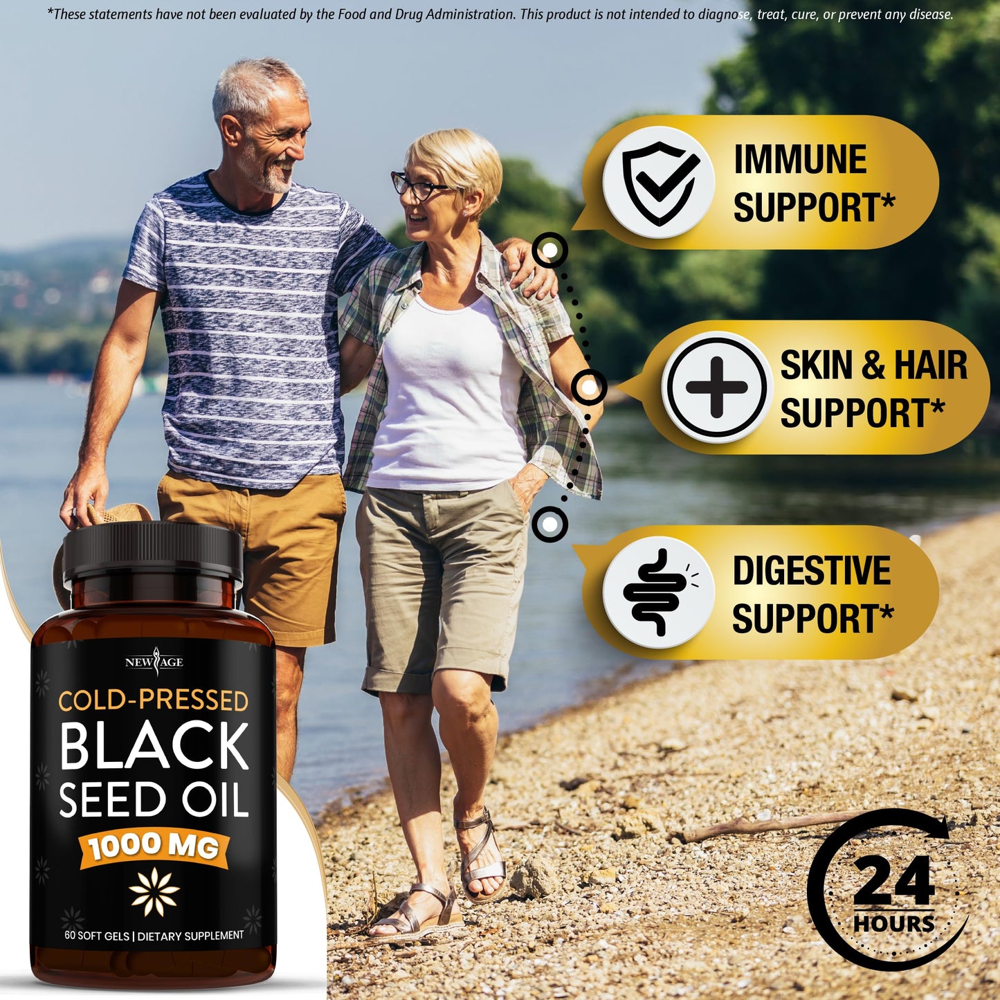 New Age Nigella Sativa 1000 mg immune support softgels nutritional facts