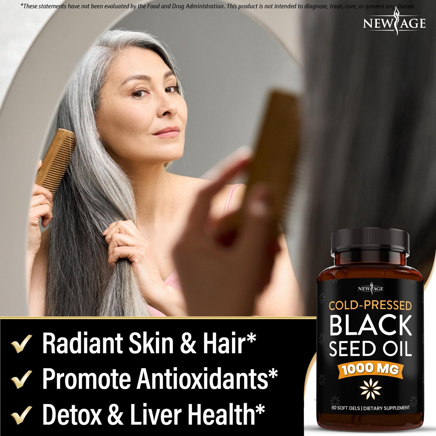 New Age black seed oil digestive health dietary supplement non GMO verified seal