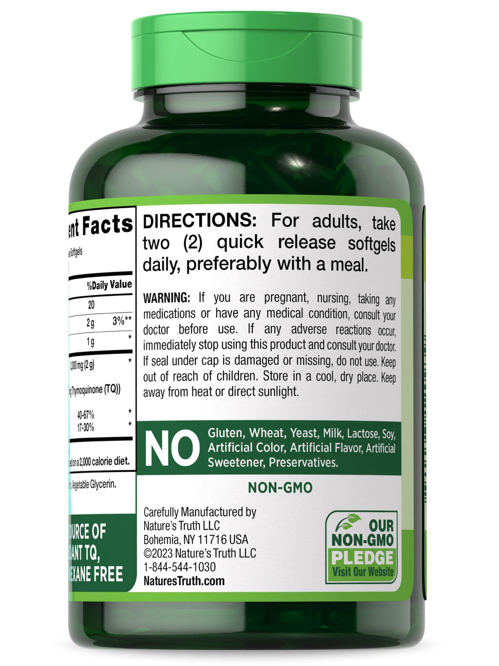 Natures Truth 120 quick release softgels packaging and branding layout