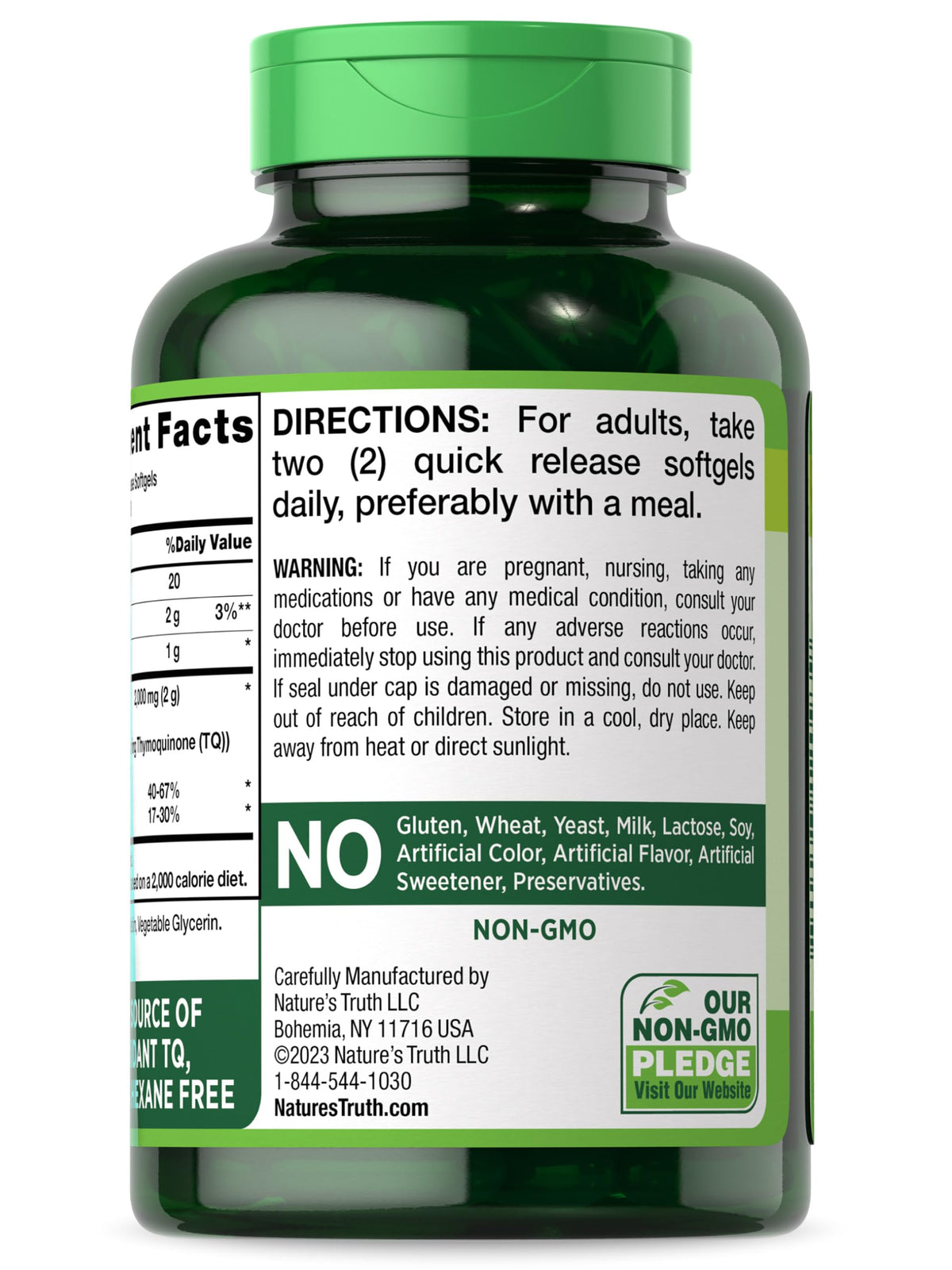Natures Truth 120 quick release softgels packaging and branding layout