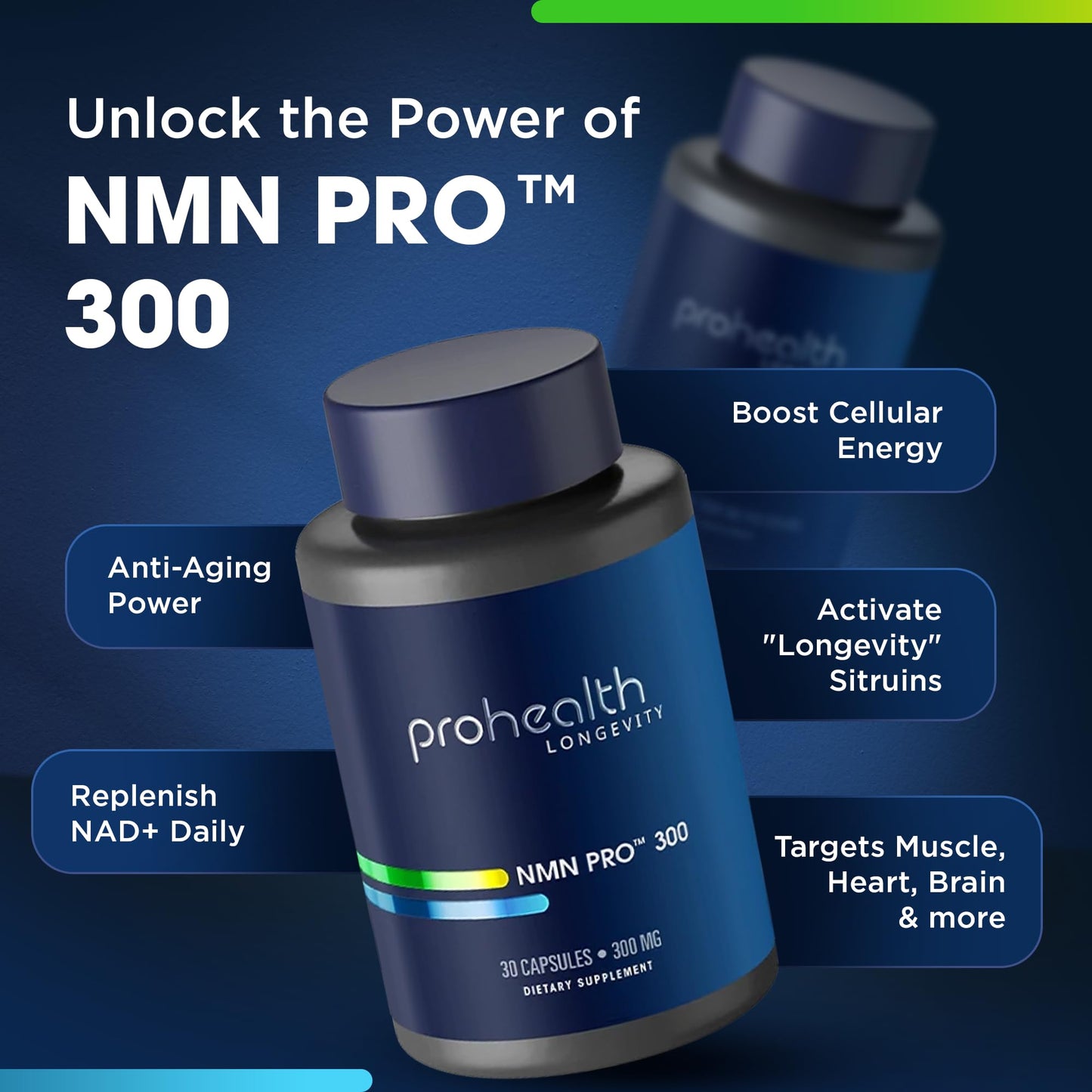 ProHealth Nicotinamide Mononucleotide supplement bottle highlighting delayed release capsules information