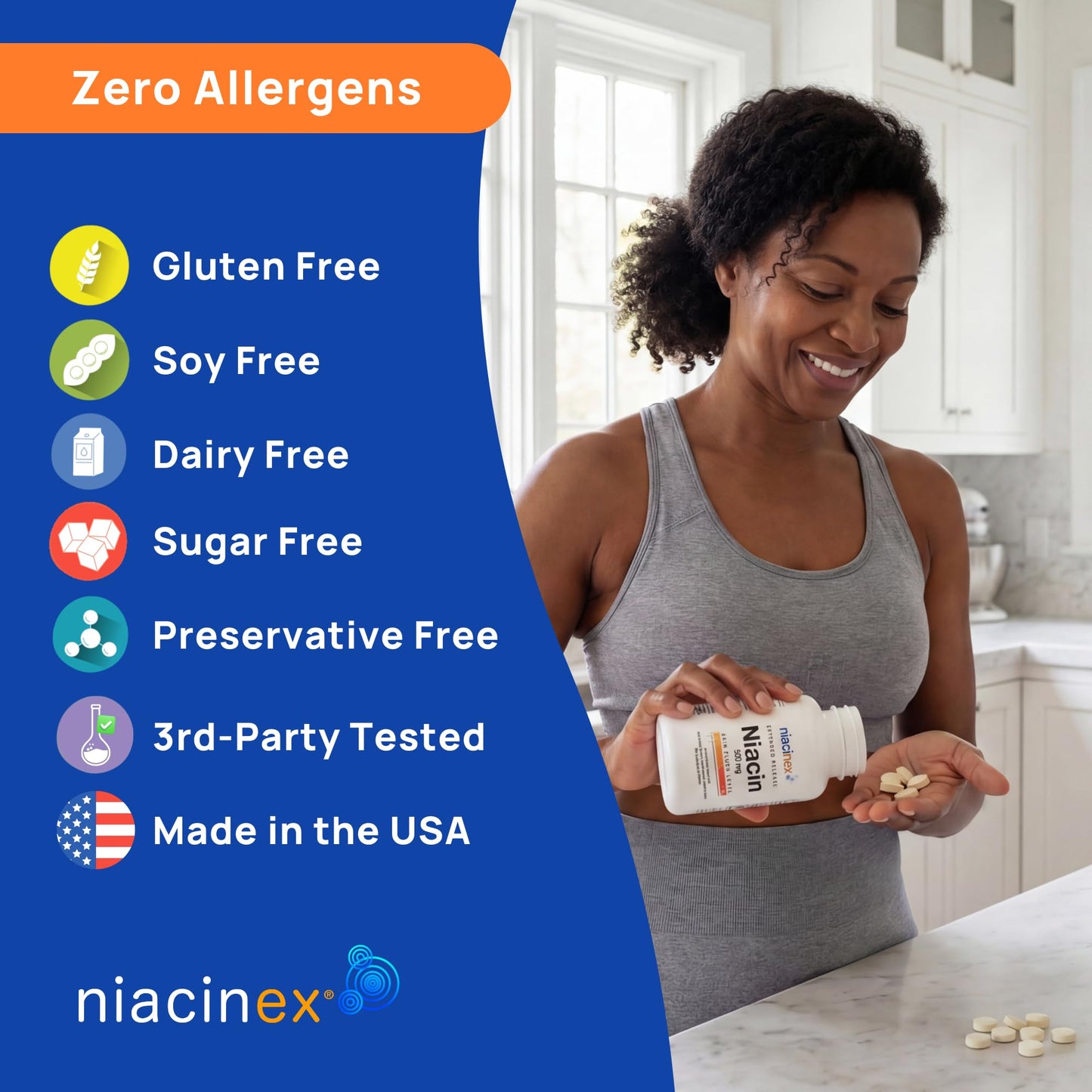Niacinex vegetable wax matrix slow release pills group view
