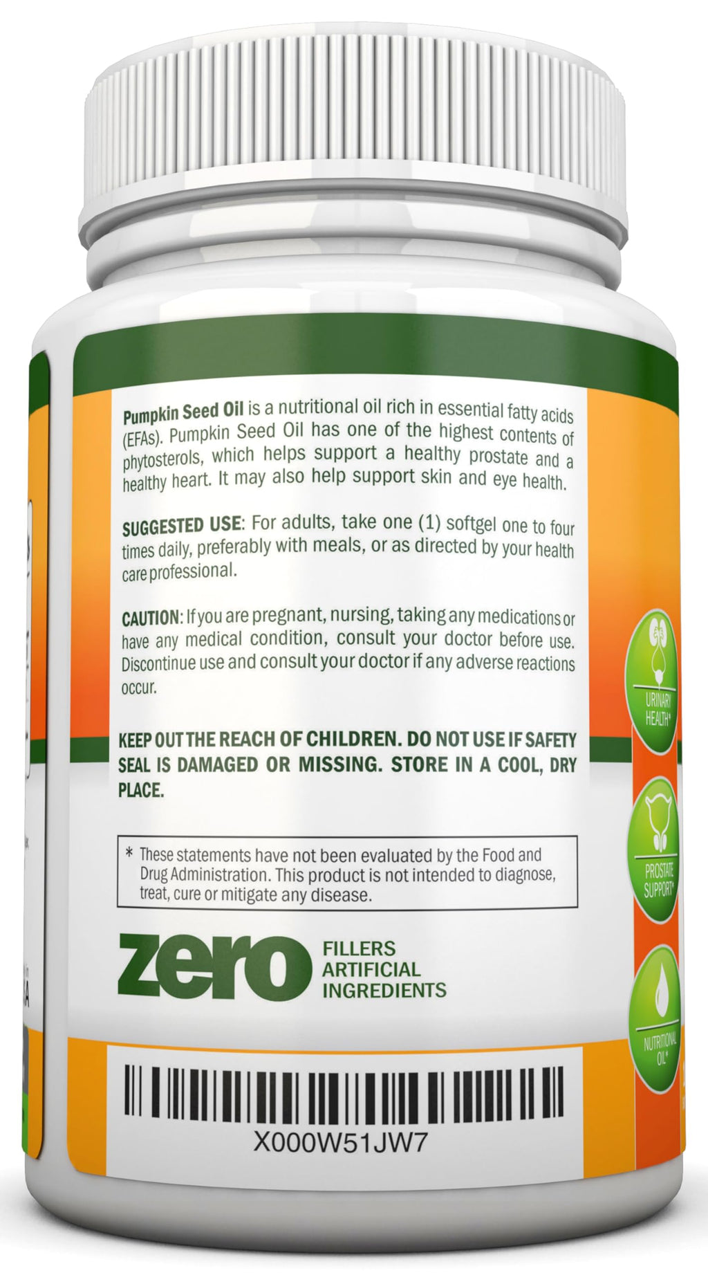 NutriONN Pumpkin Seed Oil packaging side view